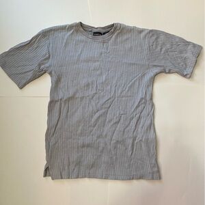 🩵George Gray Short Sleeve Tee Classic Crew Neck Ribbed